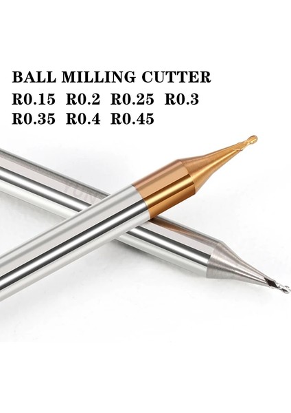 R0.2X4X50L Çelik Bilyalı HRC65 Mikro Karbür Freze D0.3mm-0.9mm Mini Küçük Çaplı Mikro Bilyalı Uçlu Freze R0.15-R0.45 Cnc Aracı (Yurt Dışından) fırsatları