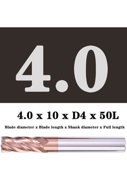 4X10XD4X50L Freze Kesici Alaşım Kaplama Tungsten Çelik Takım Işleme HRC55 Freze Freze Kesici Kiti Freze Tezgahları Cnc Freze Uçları (Yurt Dışından)