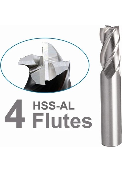 5MMX68L Hss-Al 4 Kanallı Hss-Al Parmak Freze 2 3 4 Flüt Düz Şaftlı Cnc Metaltool Yüksek Hassasiyetli Çap 4mm 6mm 8mm 10MM 12MM 16MM 18MM 20MM 25MM (Yurt Dışından)
