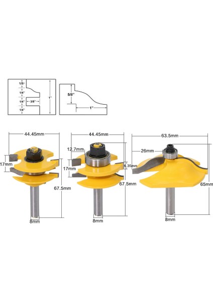 2 Adet 8mm Shank Yüksek Kaliteli Yükseltilmiş Panel Dolap Kapı Yönlendirici Bit Seti-3 Bit Ogee Ağaç Işleme Kesici Ağaç Işleme Freze Uçları (Yurt Dışından) modelleri