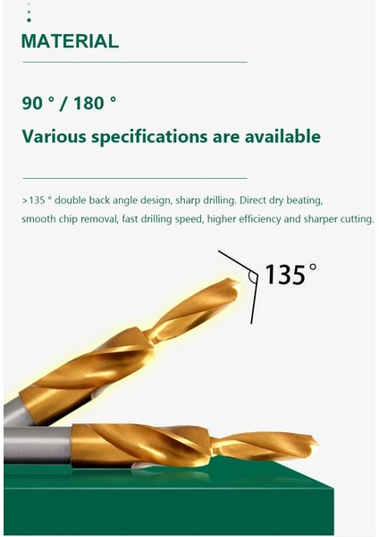 M4 4.5-8 90H Koni Delme Aracı Havşa Büküm Adım Matkap Çift Kesme Ucu Metal Için Hss 90° 180° M3 M4 M5 M6 M8 M10 M12 Adım Matkap Ucu (Yurt Dışından) fırsatları