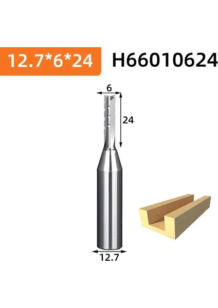 H66010624 Huhao Tct Düz Freze Kesici 3 Flüt 1/2 Shank Mdf Kontrplak Sunta Ahşap Oyma Kırpma Planya Yönlendirici Bit End Mill (Yurt Dışından)
