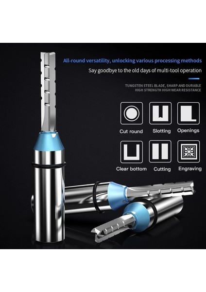 H66010624 Huhao Tct Düz Freze Kesici 3 Flüt 1/2 Shank Mdf Kontrplak Sunta Ahşap Oyma Kırpma Planya Yönlendirici Bit End Mill (Yurt Dışından)