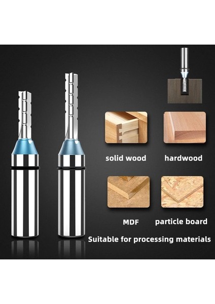 H66010624 Huhao Tct Düz Freze Kesici 3 Flüt 1/2 Shank Mdf Kontrplak Sunta Ahşap Oyma Kırpma Planya Yönlendirici Bit End Mill (Yurt Dışından)