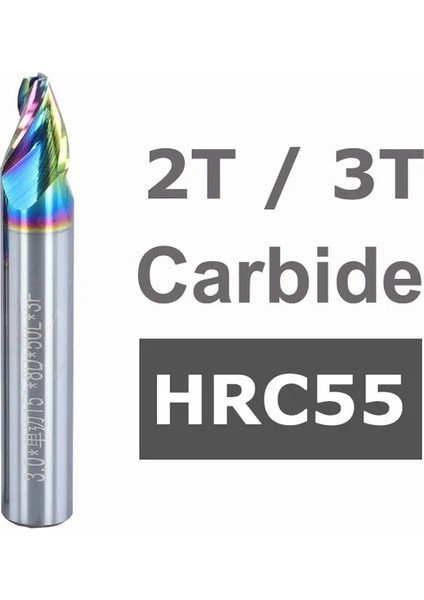 0.6X20DEGREEX4X50X2T HRC55 Renkli Kaplamalı Yzh Karbür Konik Parmak Freze Açısal Eğik Açı 0.5° 1° 1.5° 2° 3° 5° 8° 10° 15° 20° Cnc 2/3 Flüt Çelik Alüminyum Için (Yurt Dışından)