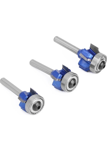 6.35MM Shank Lavıe 3 Adet 6mm 1/4 Shank Yüksek Kalite 4 Flüt Yönlendirici Bit Seti Ağaç Işleme Freze Kesicisi R1 R2 R3 Kırpma Bıçağı Kenar (Yurt Dışından)