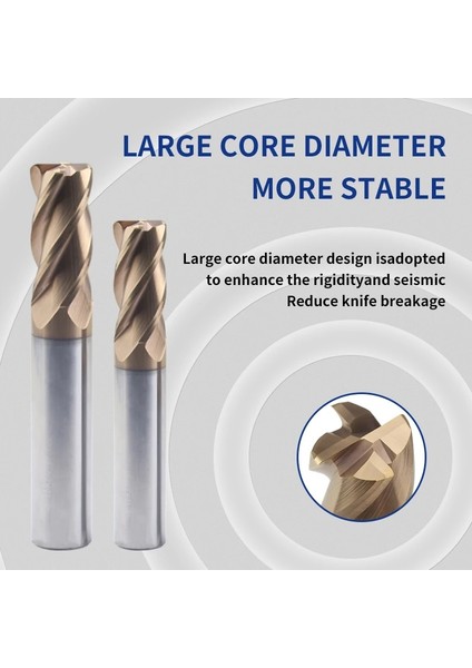 6R0.5XD6X75L 1 Adet HRC62 Köşe Yuvarlama Uçlu Frezeler 4 Kenar R0.2mm R0.5mm R2MM Tungsten Alaşım Freze Kesicisi R Açı Cnc Düz Şaft Uç Freze (Yurt Dışından)