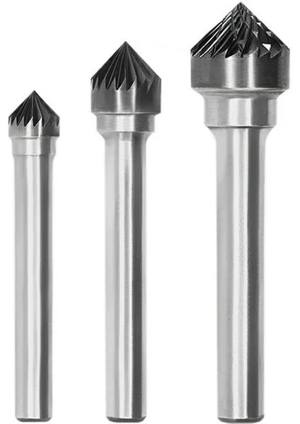 KX1608M06 90° Konik Tungsten Çelik Döner Eğe 6mm Shank Metal Taşlama Kafası Karbür Döner Çapak Oyma Freze Kesici K KX0603 1608M06 (Yurt Dışından) fırsatları