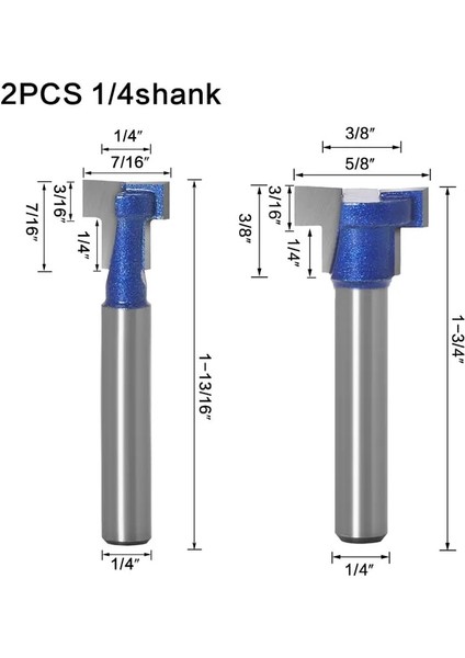 2 Adet 6.35MM Sap 6mm 1/4 Inç Shank T-Yuvası Kesici Yönlendirici Ucu Seti Anahtar Delikli Delik Matkap Uçları Altıgen Cıvata T Planya Freze Kesicisi Ahşap Ağaç Işleme Aletleri (Yurt Dışından)