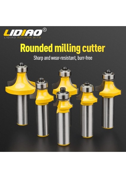 H06020408 Lıdıao Tungsten Karbür Freze Uçları Ahşap Freze Kesicisi Marangozluk Aletleri 6.35MM Shank Cnc Köşe Yuvarlak Ağaç Işleme Aletleri (Yurt Dışından) fiyatları