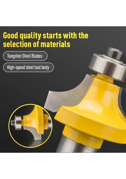 H06020408 Lıdıao Tungsten Karbür Freze Uçları Ahşap Freze Kesicisi Marangozluk Aletleri 6.35MM Shank Cnc Köşe Yuvarlak Ağaç Işleme Aletleri (Yurt Dışından) fırsatları