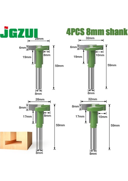 4 Adet 4 Adet Set 8mm Shank T-Yuvası Yönlendirici Bit Düz Kenar Planya Freze Kesicisi Kesme Ahşap Ağaç Işleme Kolu (Yurt Dışından) fiyatları