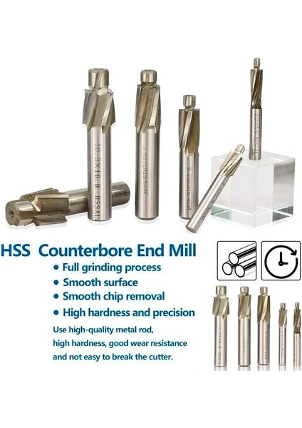 6.2X10X10.4X58 Xcan 1 Adet 4 Flüt Hss Havşa Uçlu Değirmen M3.2-M20 Pilot Planya Ucu Freze Kesici Ahşap/metal Delme Havşa Değirmeni (Yurt Dışından) modelleri