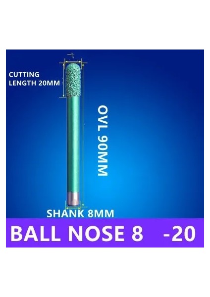 Top Burun 8-20 Düz Tabanlı Top Burun Elmas Kaynaklı Taş Freze Kesici Gravür Granit Kesme Aleti Oyma Bıçağı Cnc Makinesi Gravür Uçları (Yurt Dışından)