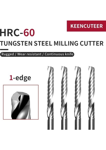 3.175X25X45 5 Adet 1/5/10 Adet Tek Flüt Spiral Freze Kesicisi Tungsten Çelik Karbür End Mill Düz Şaft End Mill Cnc Router Bit (Yurt Dışından) fiyatları
