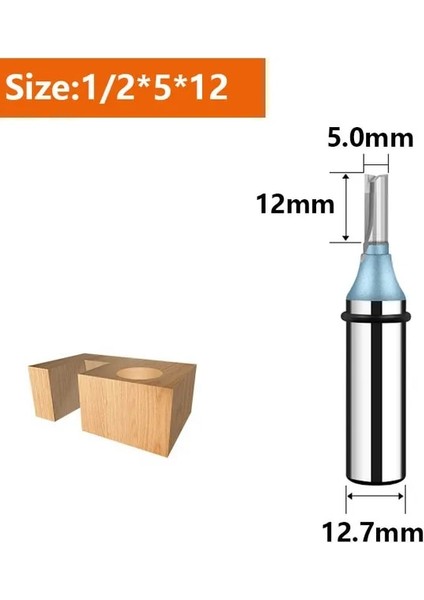 12.7X5X12 Tideway 1/2 Shank Tct Düz Freze Uçları 2 Flüt Freze Kesicisi Ağaç Işleme Oyma Ahşap Gravür Karbür Cnc Aracı End Mill (Yurt Dışından)
