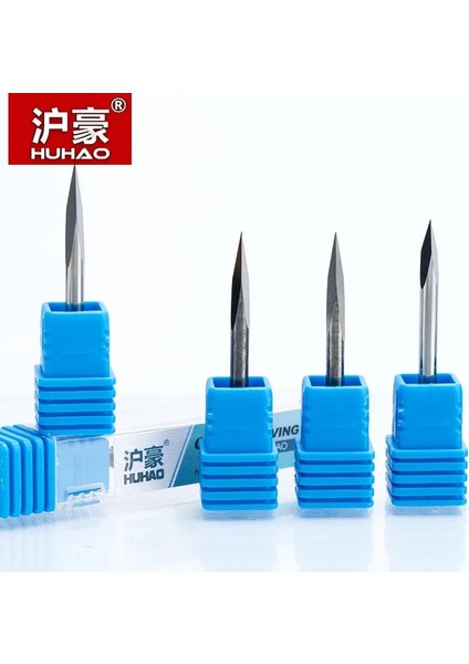 4574 Huhao 1 Adet Shank 3.175MM 3 Kenar Karbür Pypamid Uçları Cnc Gravür Uçları Yönlendirici 3 Yüz Oyma Araçları Sert Ahşap Akrilik Pvc Mdf (Yurt Dışından)