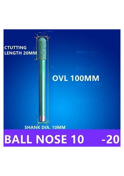 Top Burun 10-20 Düz Tabanlı Top Burun Elmas Kaynaklı Taş Freze Kesici Oymacı Granit Kesme Aleti Oyma Bıçağı Cnc Makinesi Gravür Uçları (Yurt Dışından)