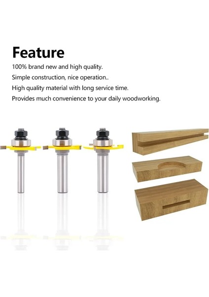 6mm Şaft Freze Kesici T Yuvası Oluk Ortak Montaj Yönlendirici Ucu 6MM/8MM/12MM 1/4 "1/2" Şaft 3 Flüt Ahşap Freze Aracı (Yurt Dışından) modelleri