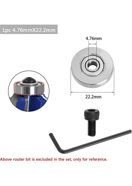 1 Adet 4.76X22.2MM Dayanıklı Çelik Rulmanlar Aksesuarları Kiti Yönlendirici Uçları Kafaları ve Sap Üste Monte 1/2, 3/8, 3/4 Rulman Durdurma Halkası Için Uygundur (Yurt Dışından)