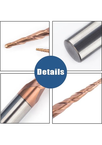 Konık R0.5-20L-D4-50L Ucheer 1 Adet 4mm 6mm Konik Bilyalı Uçlu Freze Tungsten Katı Karbür Kaplamalı Koni Cnc Freze Kesicisi Ağaç Işleme Gravür Bit (Yurt Dışından) indirimleri