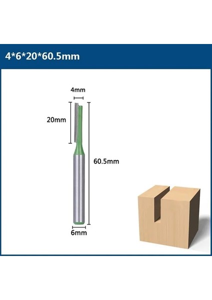 6mm x 4X20 Yönlendirici Bit 6mm Shank Tek, Çift Flüt Düz Bit Tungsten Karbür Ahşap Freze Kesici Ağaç Işleme Aleti Için (Yurt Dışından)