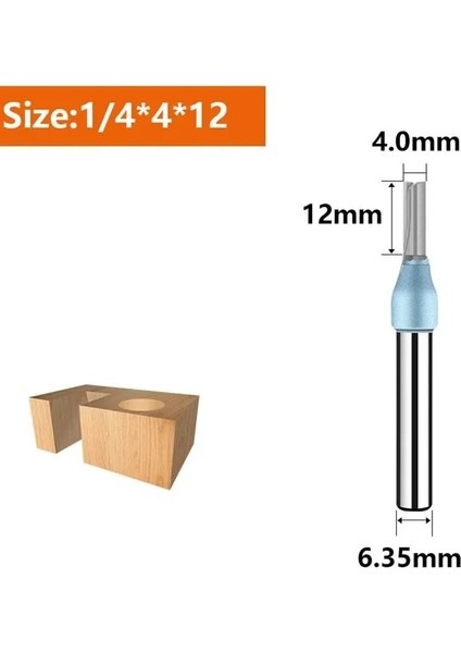 1 Adet 6.35X4X12 Tideway 1/4 Shank Tct Düz Freze Uçları Mdf Ahşap Ağaç Işleme Kesme Freze Kesicisi Gravür Karbür Cnc Araçları End Mill (Yurt Dışından)