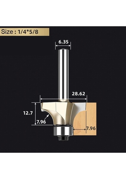 Y00306 Tideway Köşe Yuvarlak Yönlendirici Bit Üzerinde Rulman ile Ahşap Ağaç Işleme Aracı Tungsten Karbür Freze Kesici Cnc End Mill Kesiciler (Yurt Dışından)