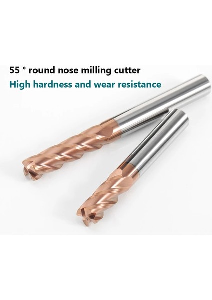12R0.5X12X75 Köşe Yarıçapı End Mill Cnc R Bullnose Kesici Tungsten Karbür Çelik Metal Yönlendirici Aracı 4 Flüt R0.5 R1 R2 Yüzey Işleme (Yurt Dışından)