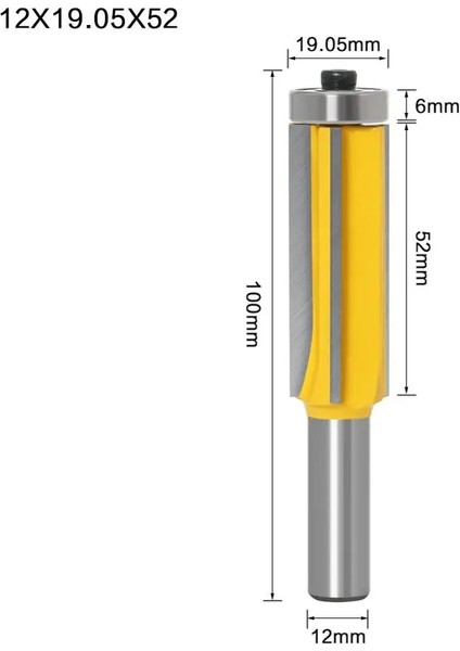 12X19.05X61 1PC12MM Gömme Trim Bit Z4 Desen Yönlendirici Bit Üst Alt Rulman Uçları Freze Kesicisi Ahşap Ağaç Işleme Aletleri (Yurt Dışından) modelleri