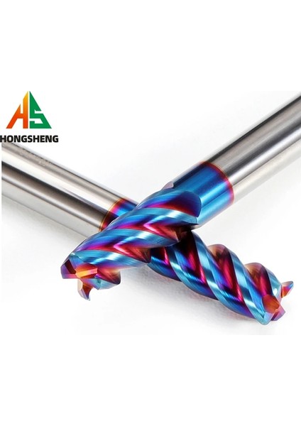 8R3X20X60L Katı Karbür Köşe Yarıçapı Frezeler HRC65 4 Flüt Nano Mavi Kaplama Cnc Araçları Parmak Frezeler R0.5 R0.2 R1 R2 ~ 8 Yüzey Işleme (Yurt Dışından) fırsatları