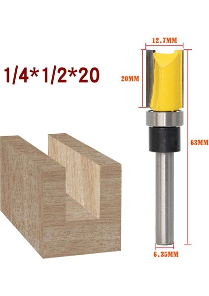 25MM 1/4 6.35MM Shank Gömme Trim Yönlendirici Bit Desen Bit Üst Alt Rulman Bıçağı Şablonu Ahşap Freze Kesici Marangoz (Yurt Dışından) fiyatları