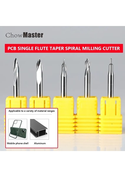 3.175X20 Degx0.3 1 Adet 3.175 Pcb Tek Flüt Konik Spiral Freze Kesici Karbür Cnc Freze Uçları Bir Tek Flüt End Mill Araçları Pcb Gravür Uçları (Yurt Dışından)