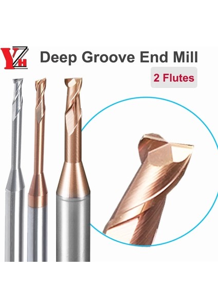 D0.3X4LXD4X50L Kaplamasız Yzh Sabit Parmak Freze HRC55 2 Kanallı Mikro Çaplı Tungsten Çelik Uzun Boşluk Uzun Boyunlu Cnc Düz Kafa D1 D1.5 D2 D2.5 D3 (Yurt Dışından)