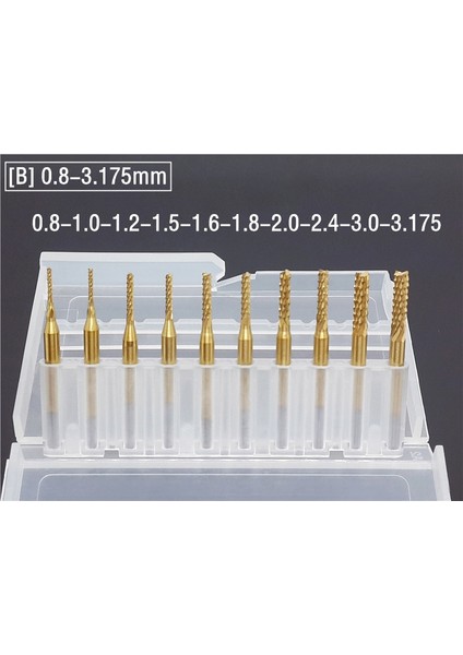 C 10 Adet Set 0.8-3.175MM Titanyum Kaplı Karbür Parmak Freze Kesicisi Gravür Kenar Kesici Cnc Freze Uçları End Mill Pcb Makinesi Için (Yurt Dışından) indirimleri