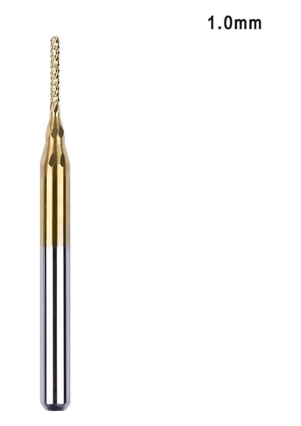 1.0mm 1 Adet Titanyum Kaplamalı Freze Kesicisi Karbür End Mill Kenar Kesici Matkap Ucu Taşlama Makinesi Gravür/kesme Şaft Cnc Pcb (Yurt Dışından)