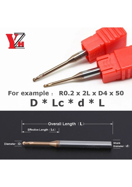 R1.25X20LXD4X50L Kaplamalı Sabit Bilyalı Uçlu Freze 2 Kanallı HRC55 Mikro Çaplı Cnc Uzun Boyunlu Uzun Boşluk R0.1 R0.15 R0.2 R0.3 R0.4 R0.5 R0.75 R1 R1.5 (Yurt Dışından) modelleri