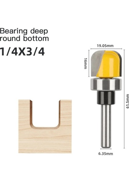 Tpye-11 Altı Parçalı Set Rulman Kombinasyonu Bıçak Kesme Ağaç Işleme Araçları Freze Ahşap Köşe Yuvarlama Yönlendirici Bit (Yurt Dışından)