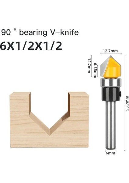 Tpye-11 Altı Parçalı Set Rulman Kombinasyonu Bıçak Kesme Ağaç Işleme Araçları Freze Ahşap Köşe Yuvarlama Yönlendirici Bit (Yurt Dışından) fırsatları