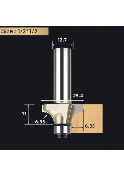 Y00313 Karbür Köşe Yuvarlak Yönlendirici Bit Üzerinde Rulman ile Ahşap Tungsten Karbür Freze Kesici Cnc End Mill Ağaç Işleme Aracı Kesiciler (Yurt Dışından)