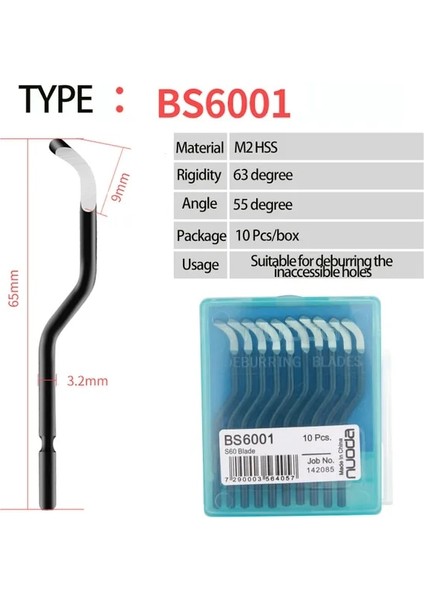 BS6001 Çapak Çakı Dıy Kenar Kesici BS1010 Bıçaklar Kafa Kesici Çapak Alma Kolu Aracı Kenar Tamir Bıçağı (Yurt Dışından)