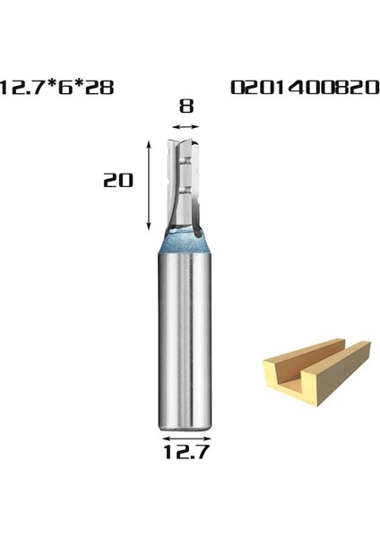 0201400820 Huhao 1/2 "şap 3 Flüt Freze Tct Düz Freze Uçları Kırpma End Mill Kesiciler Mdf Kontrplak Sunta Yuvası Matkap (Yurt Dışından)