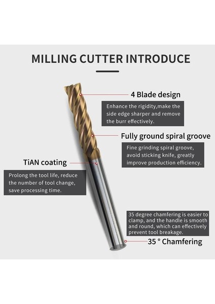 4f D4XD4X75L Tungsten Çelik End Mill HRC60 4 Flüt 1MM-20MM Tungsten Shank Freze Kesici Cnc Makineleri Araçları Alaşım Kaplama Karbür Torna Için (Yurt Dışından) modelleri