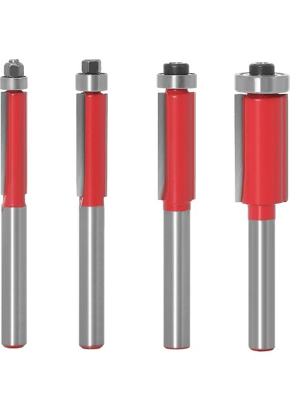 6mm Shank No3 4 Adet 1/4 Inç Shank Düz Gömme Trim Ahşap Yönlendirici Bit Üst Rulman ile 6mm 6.35MM 8mm Shank Zıvana Ağaç Işleme Için Kesici Aletler (Yurt Dışından) modelleri