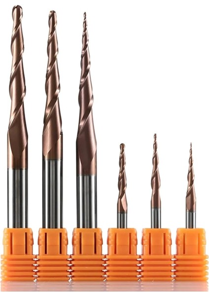 R0.25-20.5-50-D4-Hsi HRC62 Katı Karbür Bilyalı Uçlu Konik Uçlu Frezeler Cnc Oyma Ucu Gravür Freze Uçları Konik Ahşap Metal Freze Kesiciler Frezeler (Yurt Dışından)