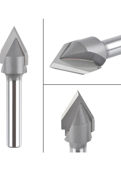 ECP2F-90-D6.35 1pc V Bit Freze 3D Freze Uçları Tungsten Çelik V Şekli Pah Frezeleri Ağaç Işleme Freze Ucu, 60 90 Derece Şaft 6 8 1/4" (Yurt Dışından)