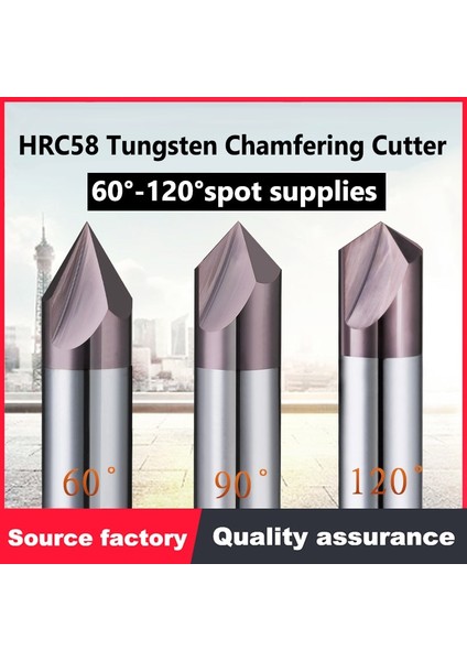 3X50X90 HRC58 HRC58 Pah Freze Kesici Karbür Köşe Havşa 2 Flüt 1-12MM Pah Kırma Değirmeni Çapak Alma Kenarları Cnc Karbür End Mill (Yurt Dışından)