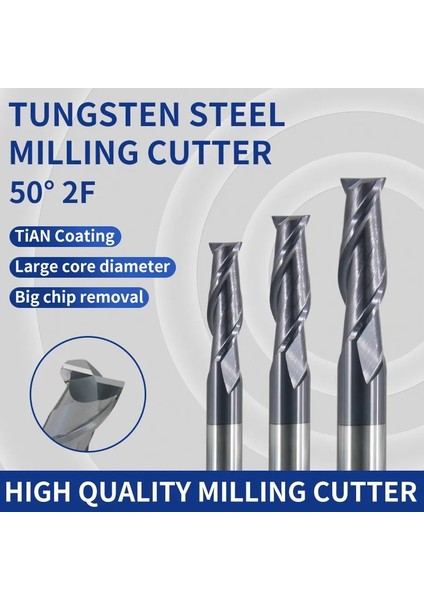 2f D6XD6X75L 1 Adet Freze Kesici HRC50 2 Flüt 1mm 3mm 6mm 8mm 12MM 20MM Alaşım Karbür Freze Tungsten Çelik Freze Uçlu Freze Cnc Makineleri (Yurt Dışından)