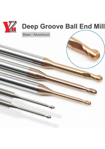 R0.2X2LXD4X50L Kaplamalı Sabit Bilyalı Freze 2 Kanallı HRC55 Mikro Çaplı Cnc Uzun Boyunlu Uzun Boşluk R0.1 R0.15 R0.2 R0.3 R0.4 R0.5 R0.75 R1 R1.5 (Yurt Dışından) fiyatları