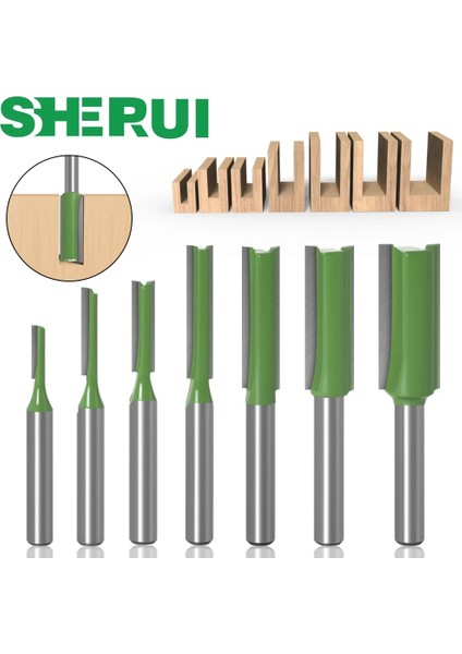 7 Adet 6.35MM Sap 1-7 Adet 6mm 1/4 Inç Sap Tek, Çift Flüt Düz Uçlu Freze Ahşap Için Kesici Tungsten Karbür Yönlendirici Bit Doğrama Aleti (Yurt Dışından) modelleri